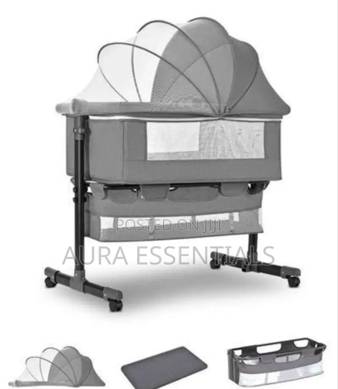 Convertible Baby Bassinet With Detachable Mosquito Net