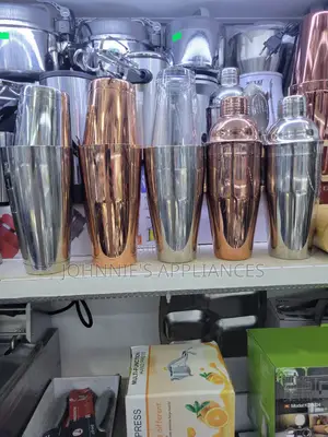 Stainless Steel Silver and Copper Color Cocktail Shaker Piec