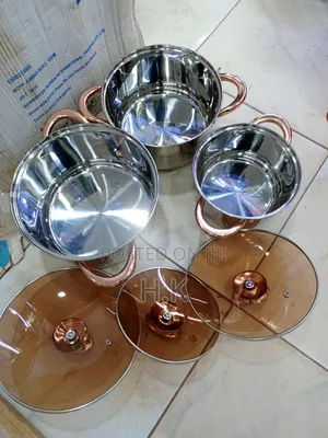 Kaisa Villa 5 Layer Bottom Cookware Set of 3pcs Glass Cover