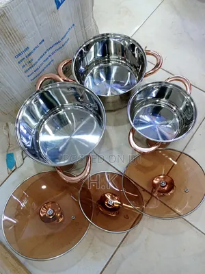 Kaisa Villa 5 Layer Bottom Cookware Set of 3pcs Glass Cover