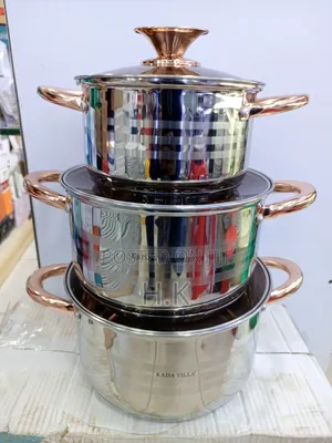 Kaisa Villa 5 Layer Bottom Cookware Set of 3pcs Glass Cover