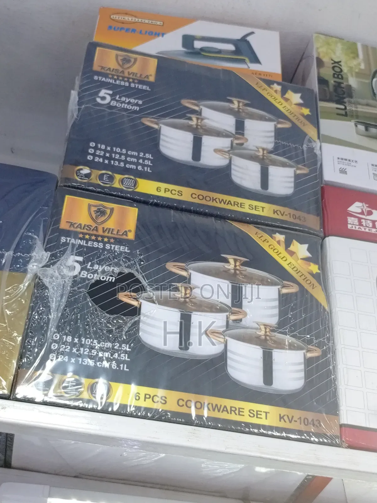 Kaisa Villa 5 Layer Bottom Cookware Set of 3pcs Glass Cover