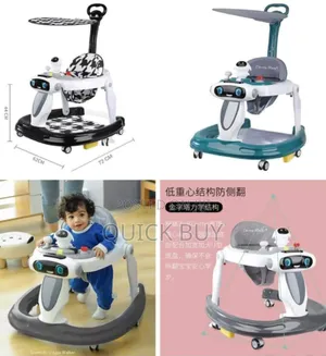 Luxurious 3 in 1 Robust Baby Walker, Anti -Fall Tech