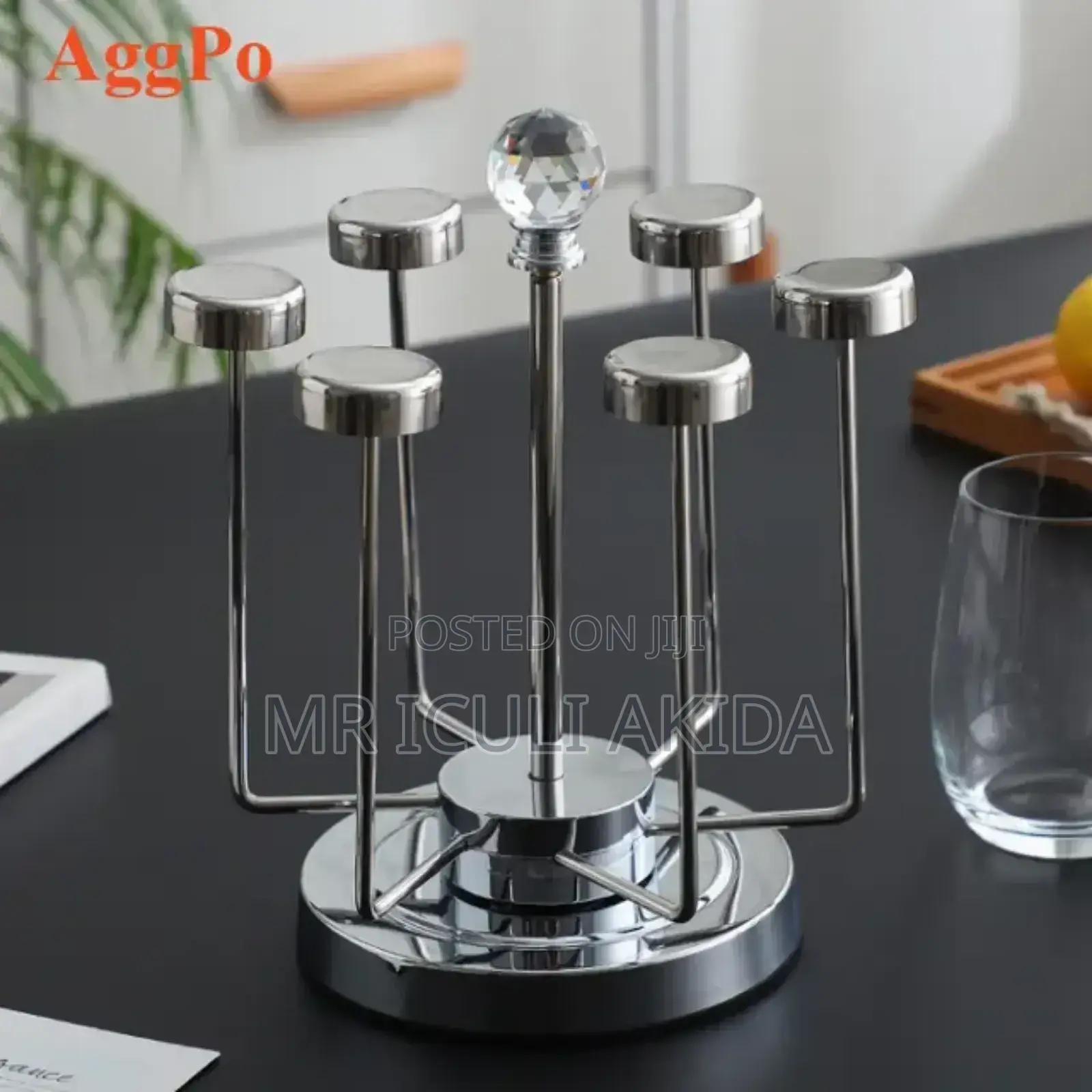 Stainless Steel Rotating 6cup,Glass,Mug Drying Shelf Holder