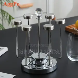 Stainless Steel Rotating 6cup,Glass,Mug Drying Shelf Holder