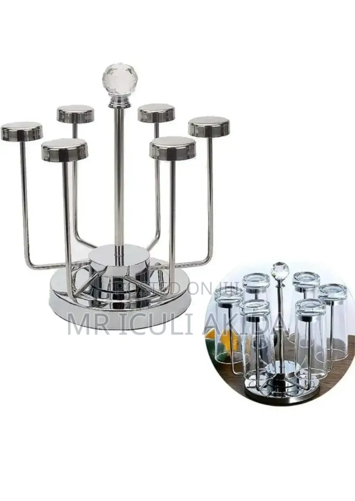 Stainless Steel Rotating 6cup,Glass,Mug Drying Shelf Holder