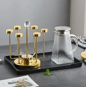 Golden Stainless Steel 3600 Rotating 6cup,Glass,Mug Holder