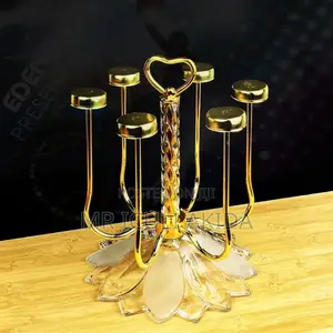 Golden Stainless Steel Rotating 6cup,Glass,Mug Drying Holder