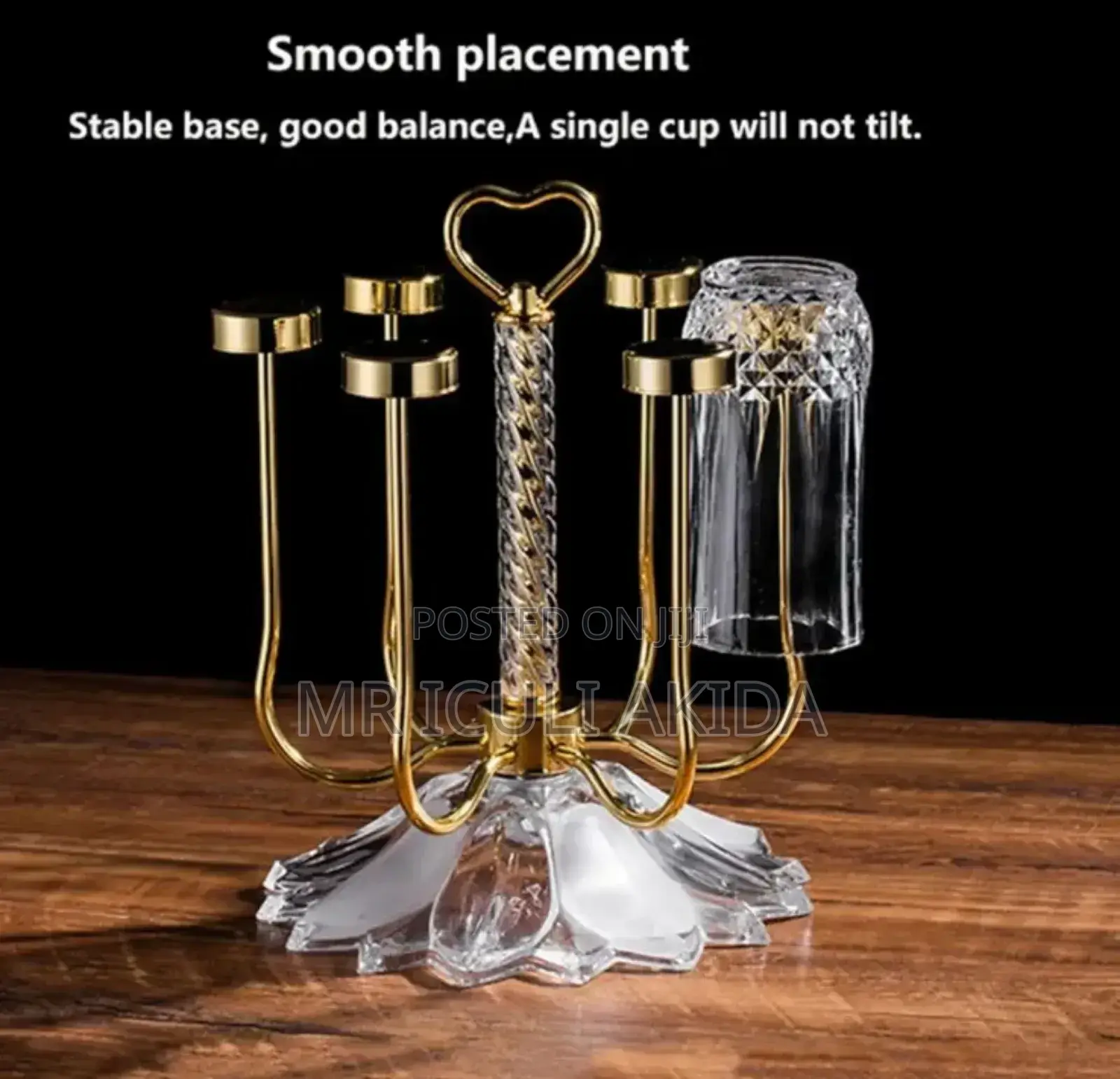 Golden Stainless Steel Rotating 6cup,Glass,Mug Drying Holder