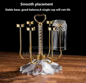 Golden Stainless Steel Rotating 6cup,Glass,Mug Drying Holder