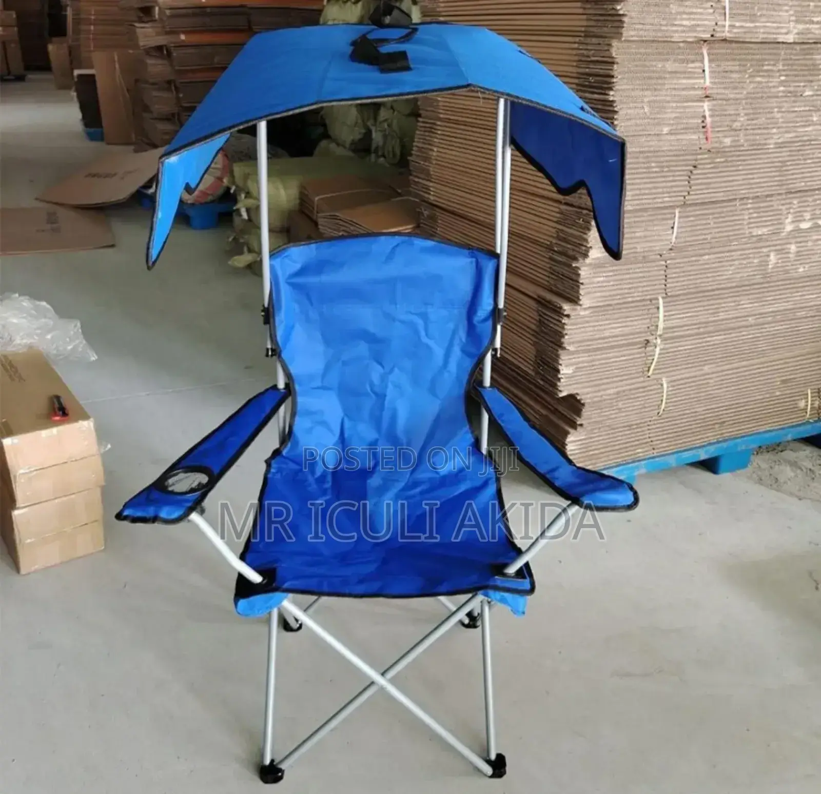 Portable Foldable Camping Chair WTH Sunproof Canopy Umbrella