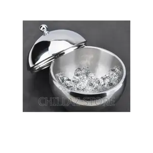 Double Wall Stainless Steel Ice Bucket With Cover.
