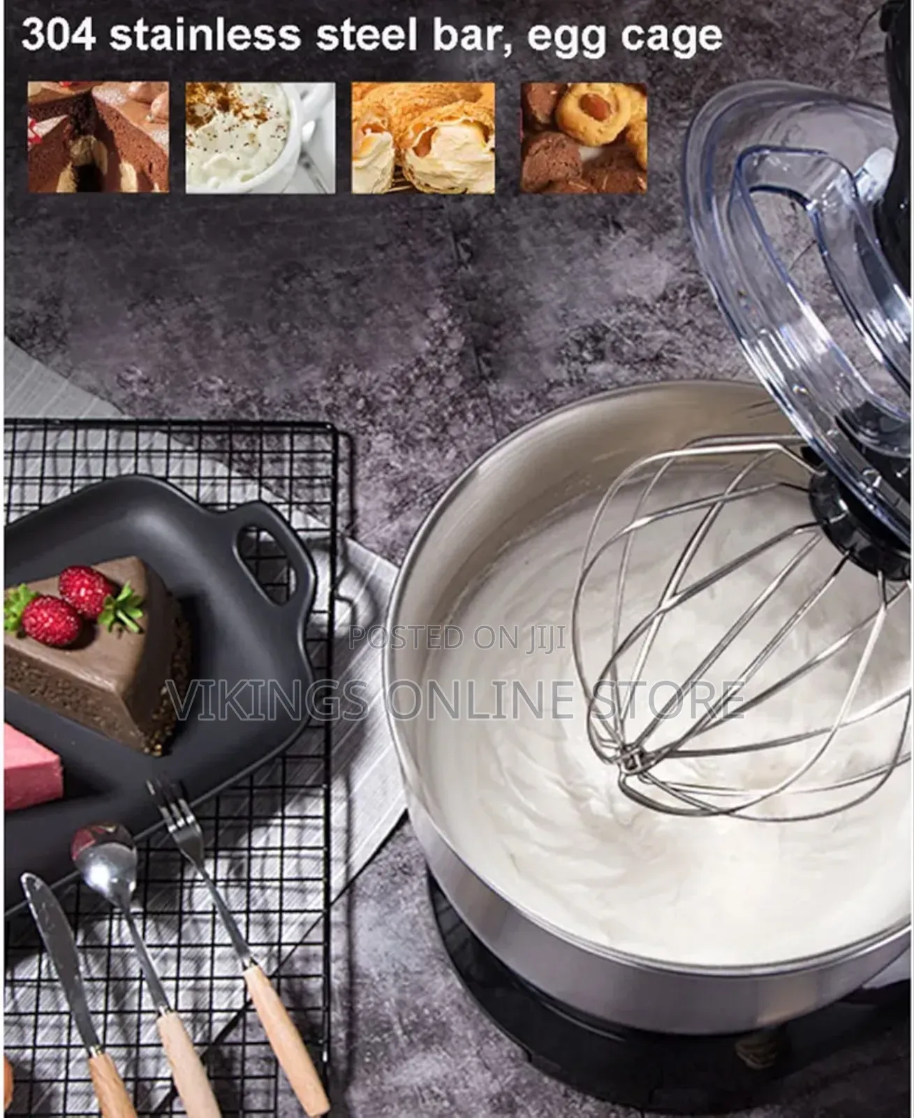 1000W 5.28-Qt Electric Stand Mixer, 6-Speed Food Processor