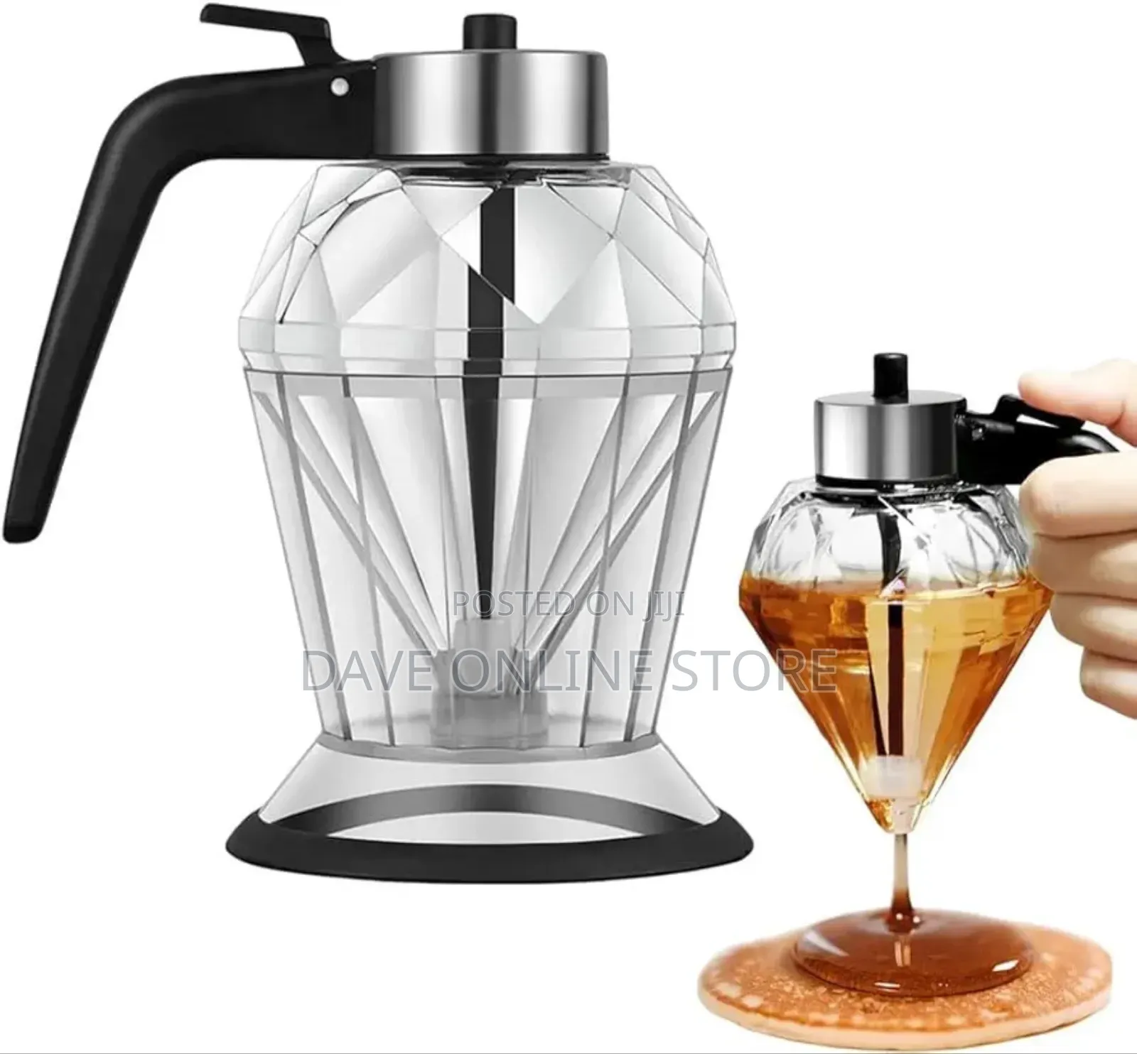 Oil Vinegar Honey Syrup Dispenser Jar , Clear