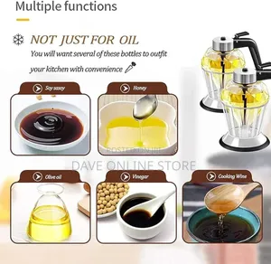 Oil Vinegar Honey Syrup Dispenser Jar , Clear
