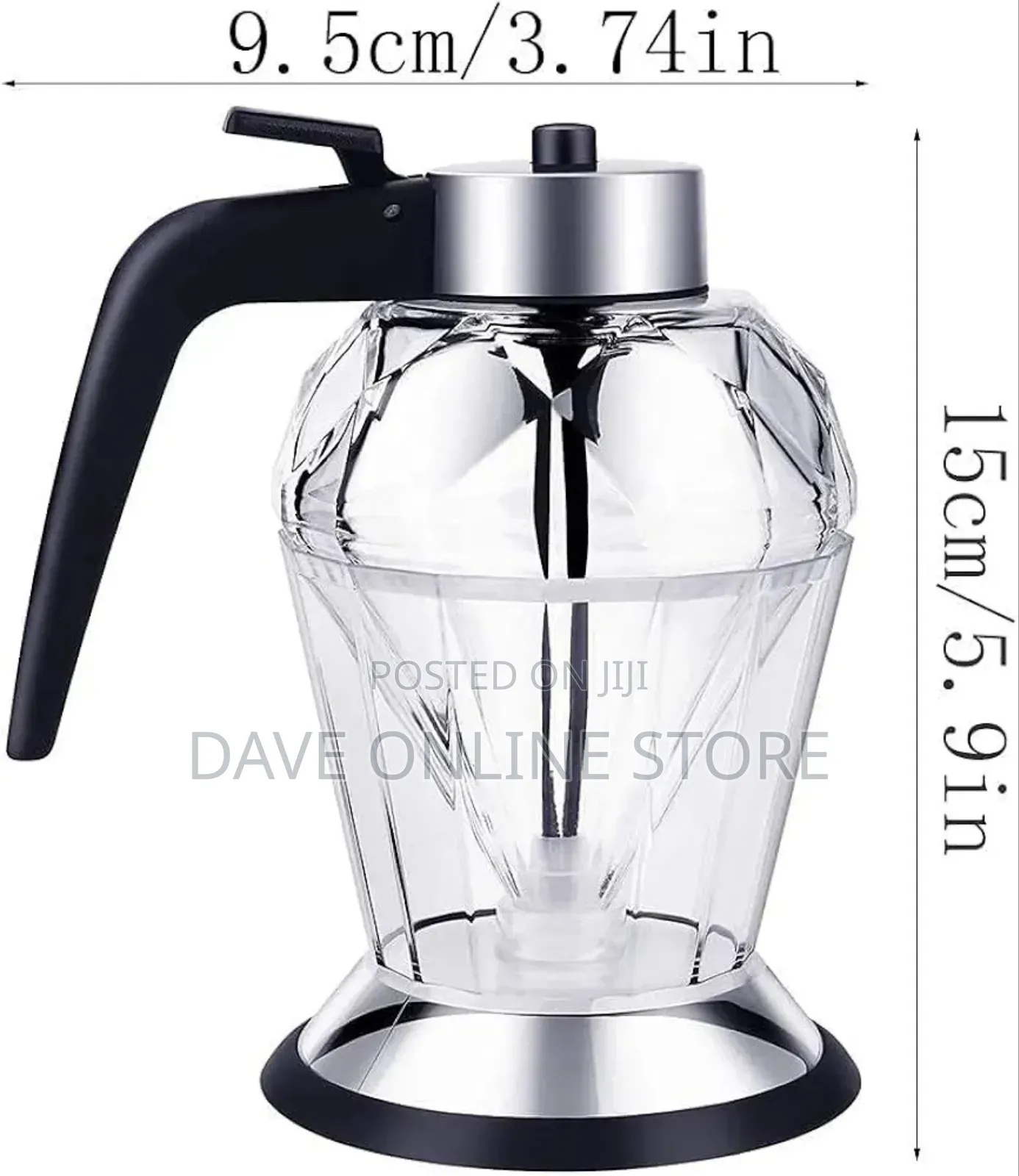 Oil Vinegar Honey Syrup Dispenser Jar , Clear