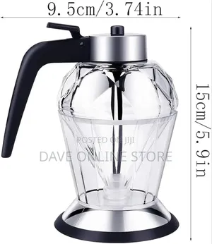 Oil Vinegar Honey Syrup Dispenser Jar , Clear