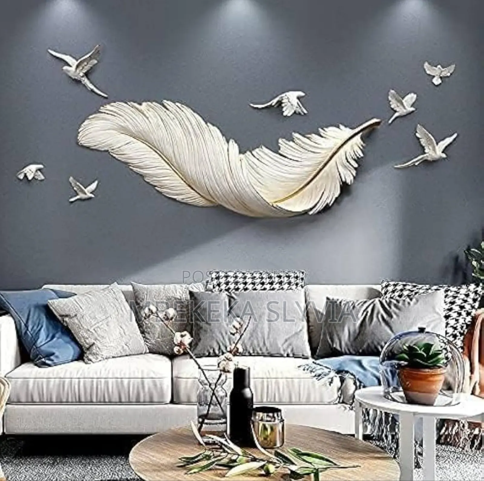 Light Luxury Feather Wall Decoration