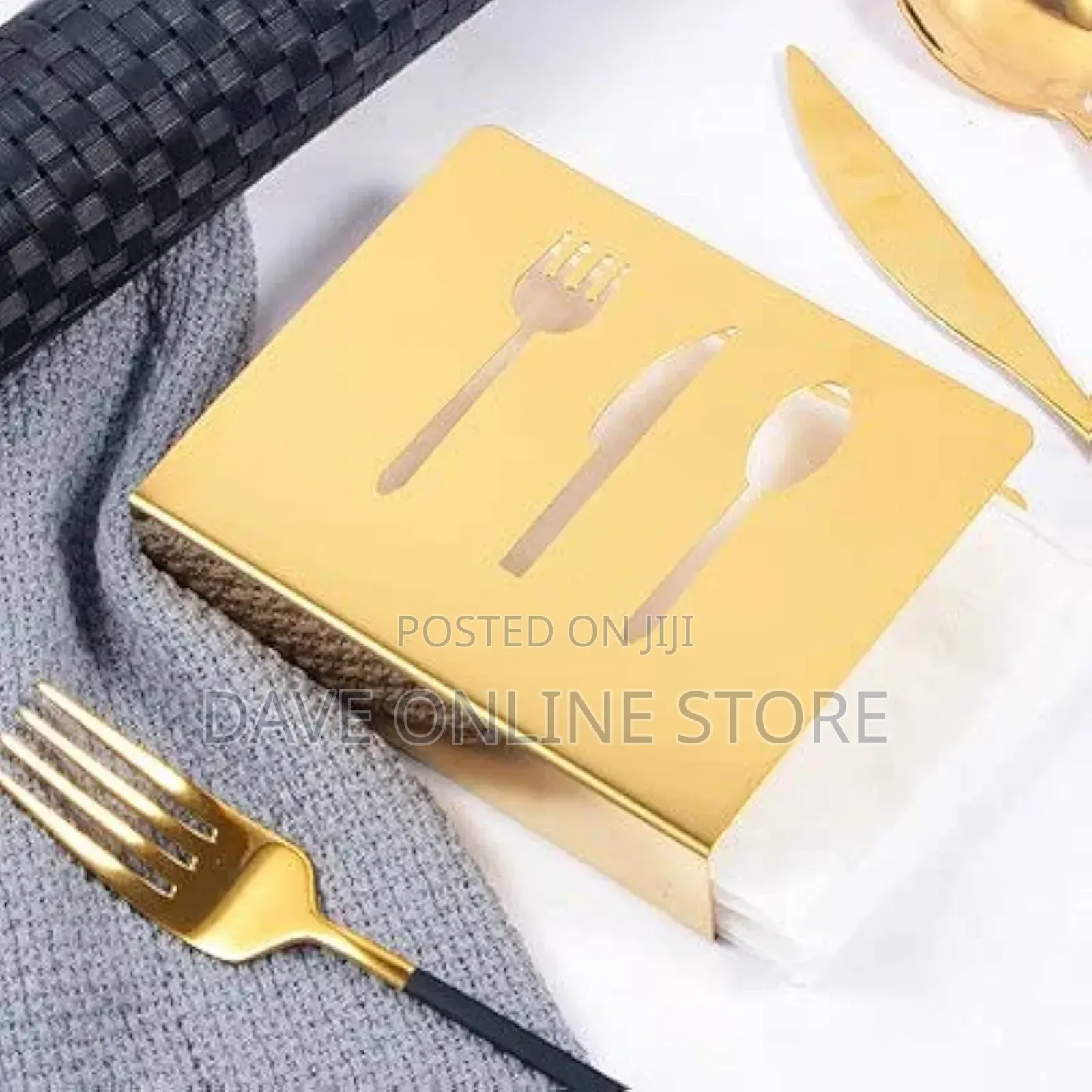 Modern Paper Napkin Holder (1 Pieces) - Silver and Gold