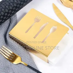 Modern Paper Napkin Holder (1 Pieces) - Silver and Gold