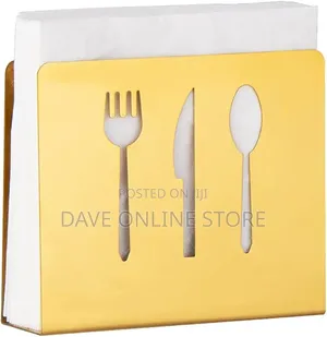 Modern Paper Napkin Holder (1 Pieces) - Silver and Gold