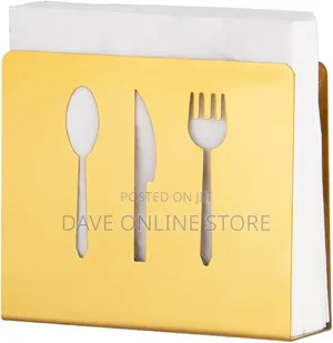 Modern Paper Napkin Holder (1 Pieces) - Silver and Gold