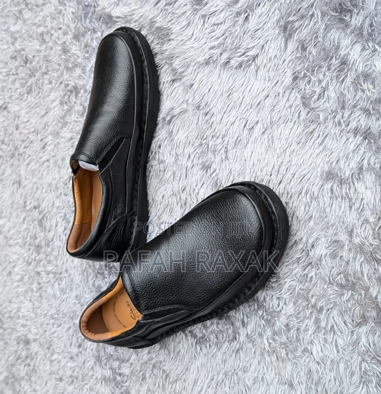Original Black Clarks Premium Leather Casual Shoes