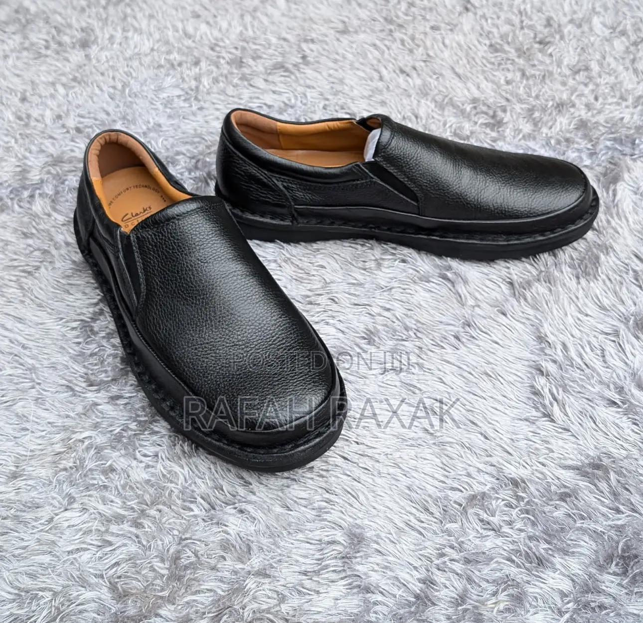 Original Black Clarks Premium Leather Casual Shoes