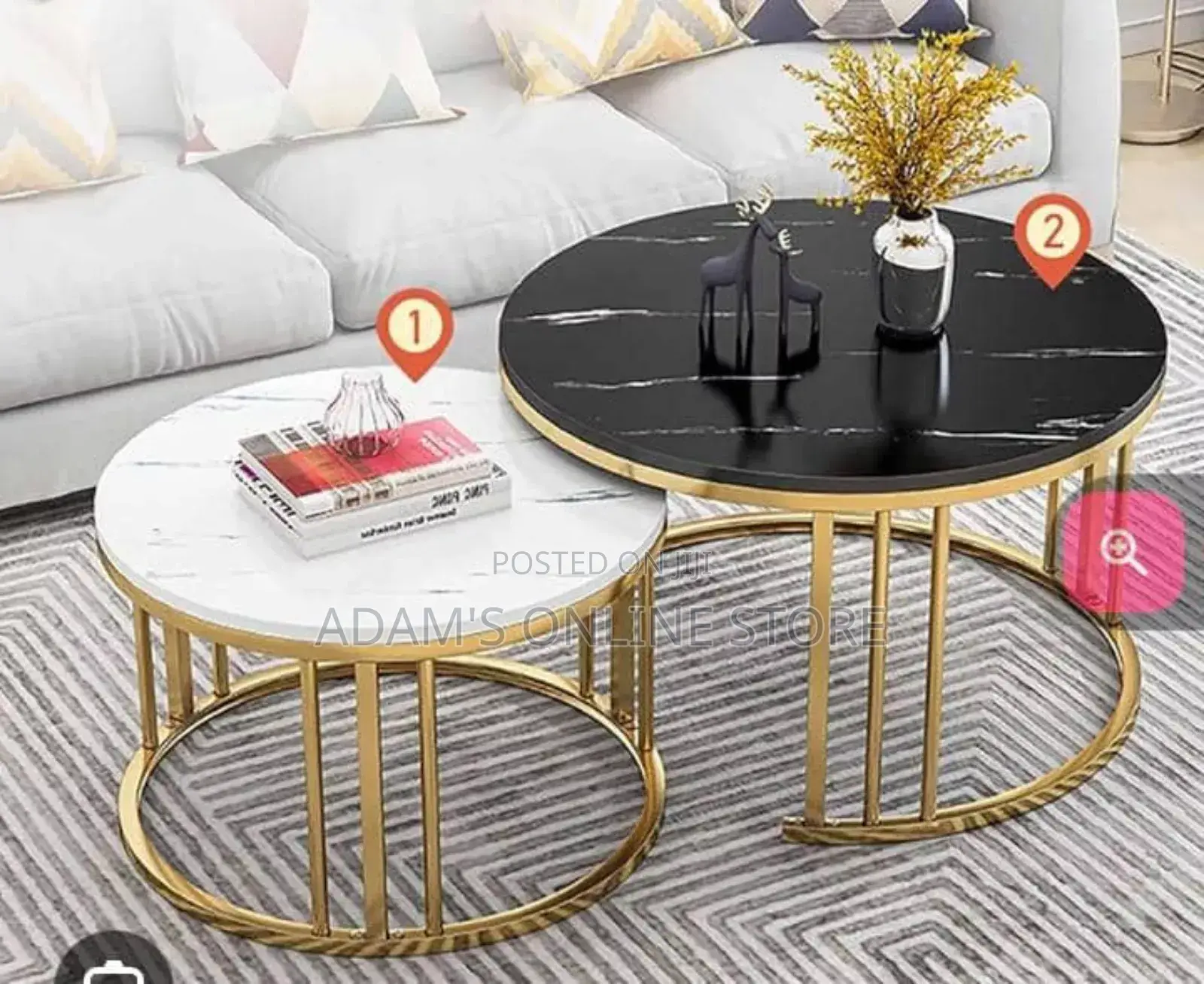 Center Table White and Black on Top