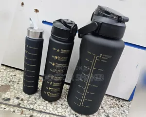 3pc Black Durable Water Bottle-New