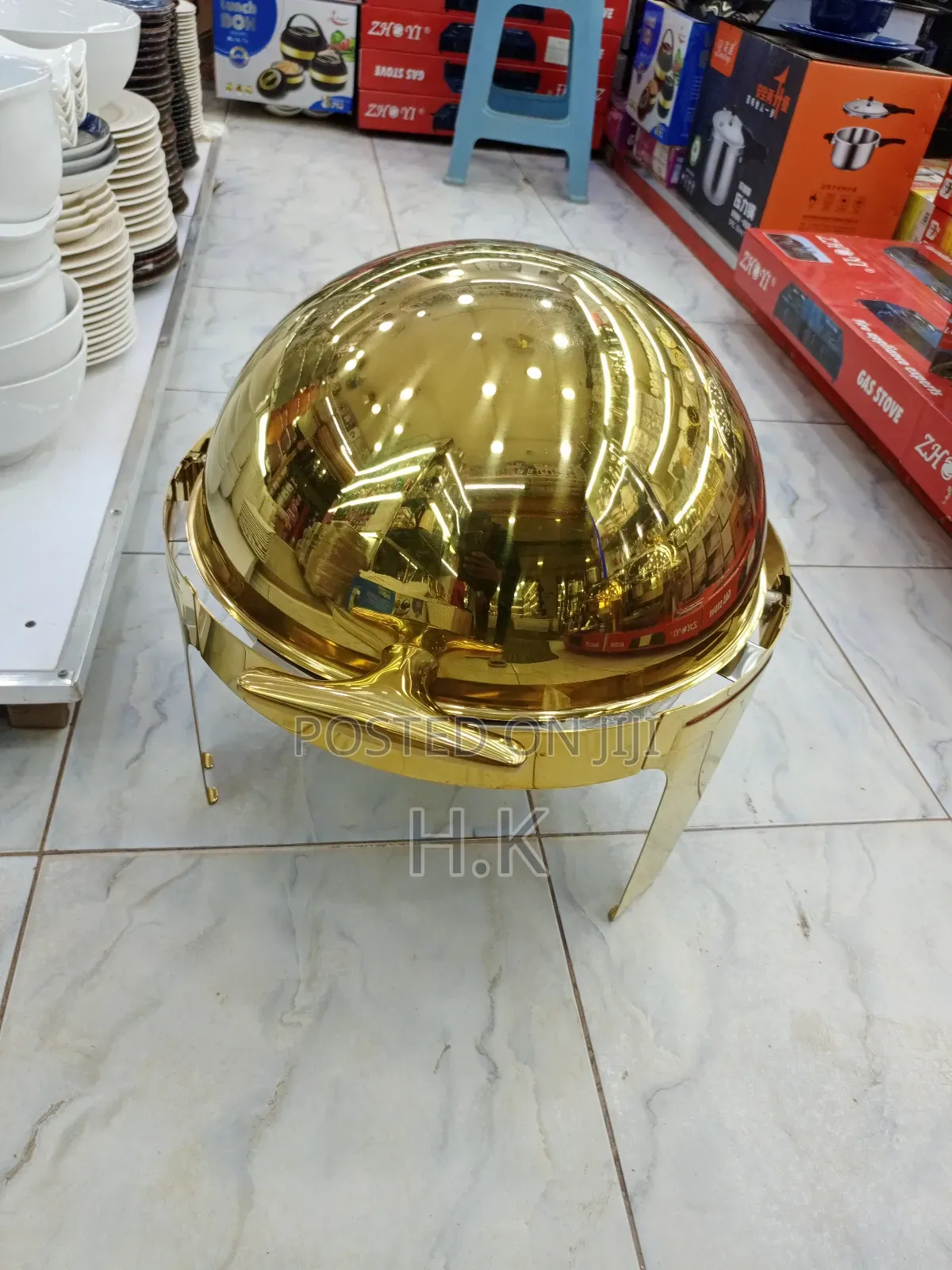 6.6L Golden Round Food Warmer