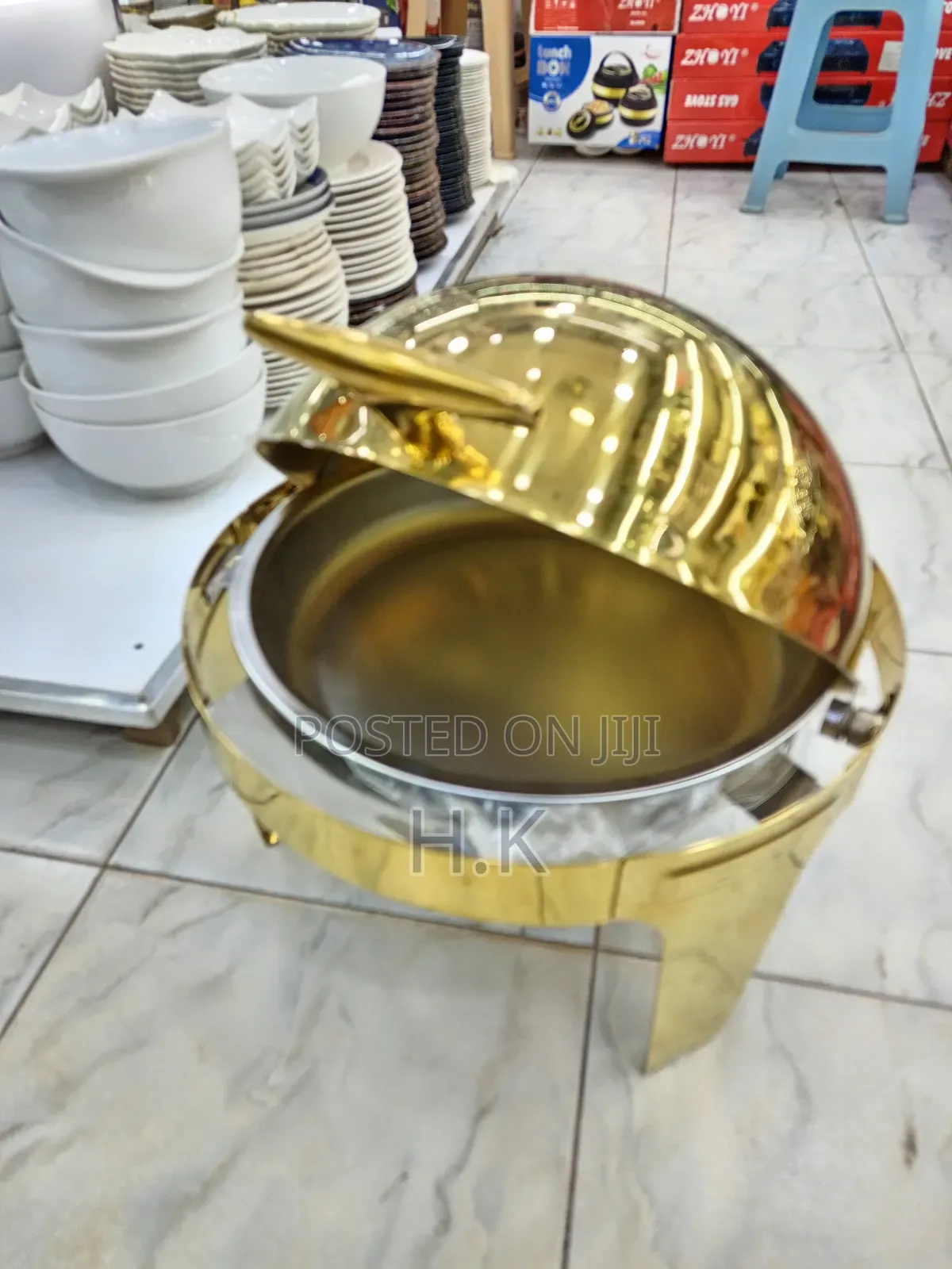 6.6L Golden Round Food Warmer