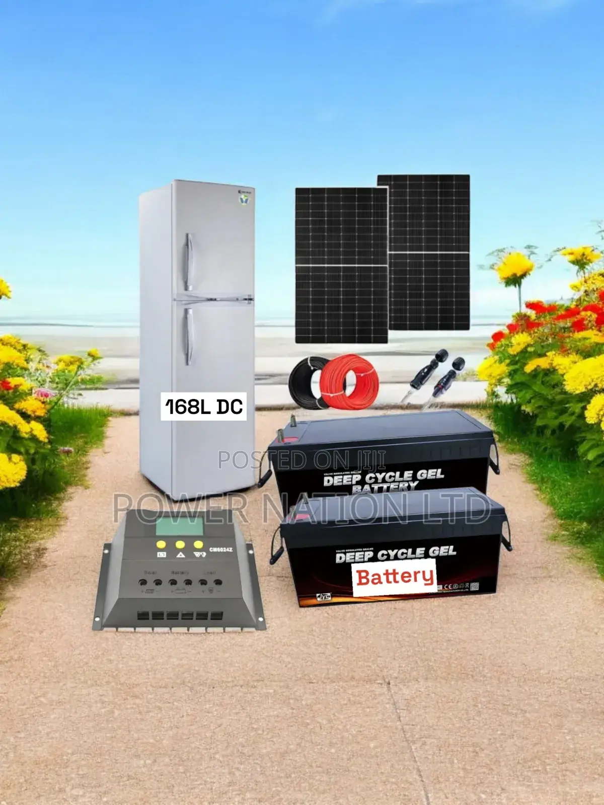 168 Liters DC/Solar Fridge With 400w Solar System Full Kit