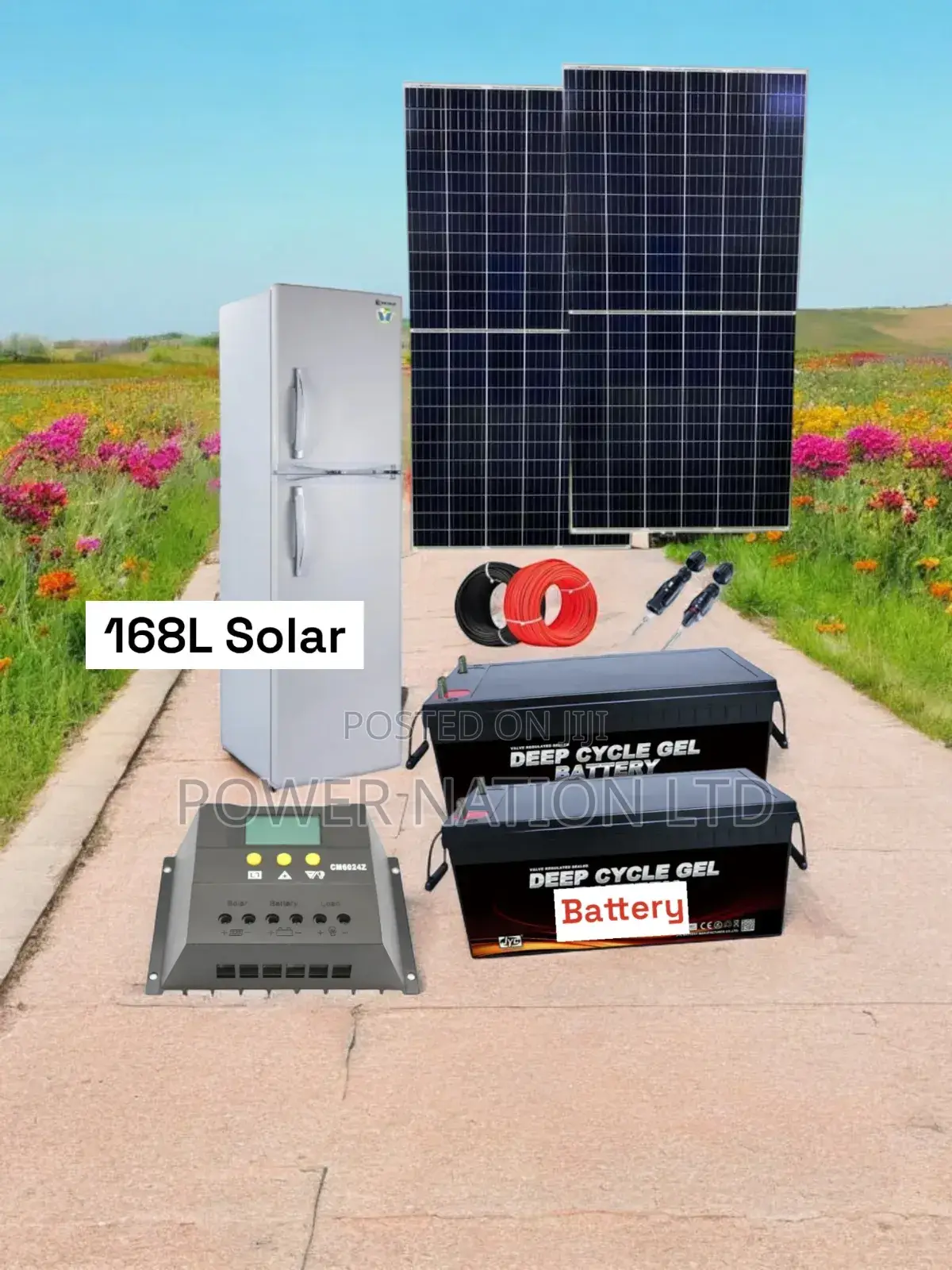 400w Solar System Full Kit With 168 Liters DC/Solar Fridge