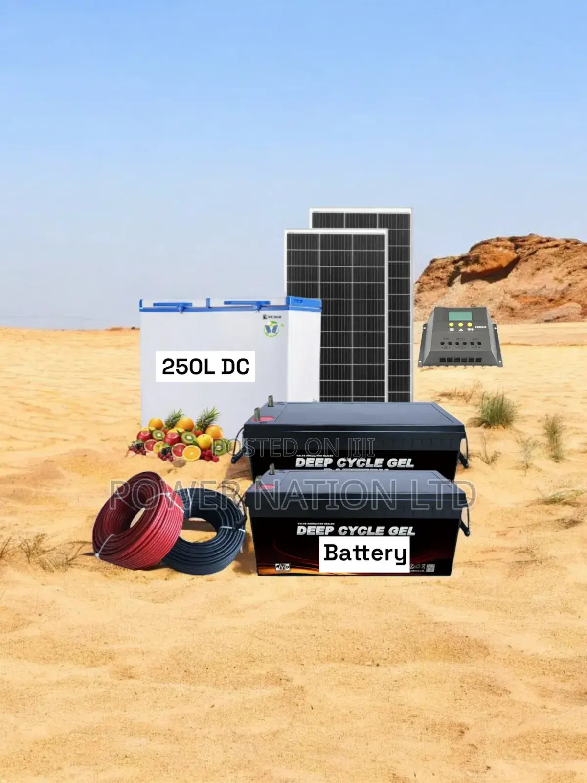 250l DC/Solar Deep Freezer With 600w Solar System Full Kit