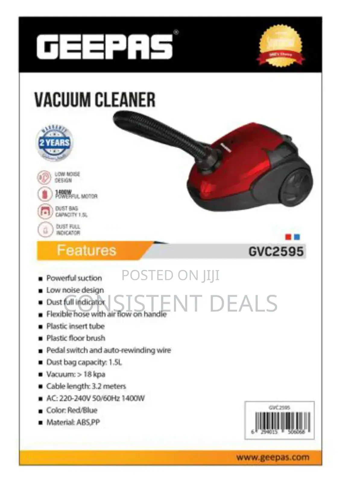 Geepas 1400w Vacuum Cleaner