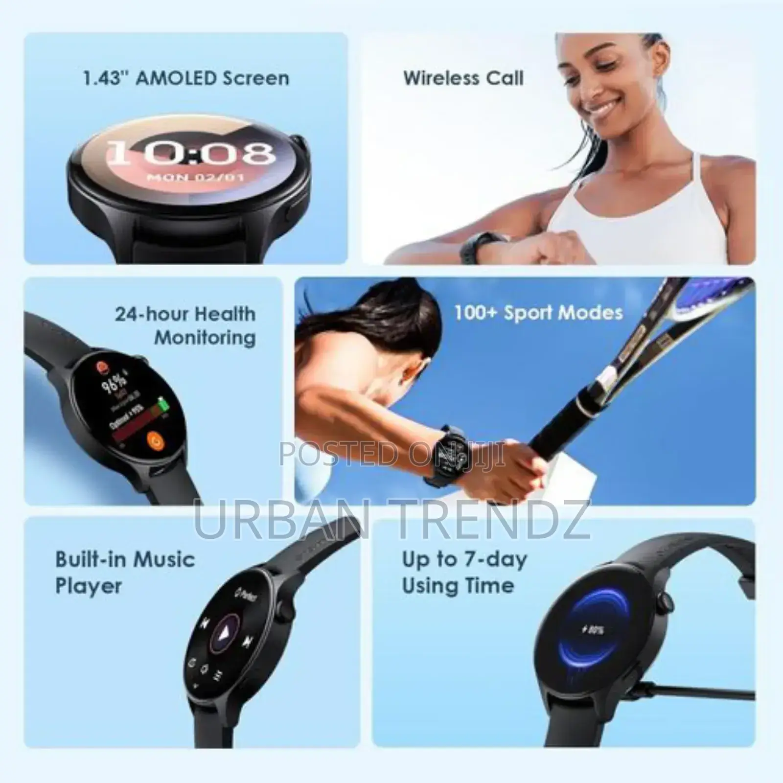 Oraimo Er- Osw42 Smart Watch 1.43" Amoled Ip68 Smart Watch