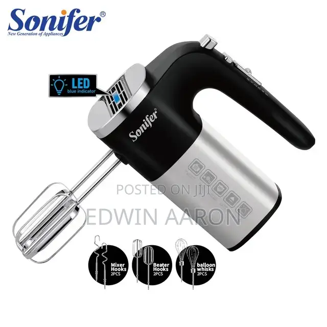 New Model Sonifer Hand Mixer (7078) With 3 Mixing Heads