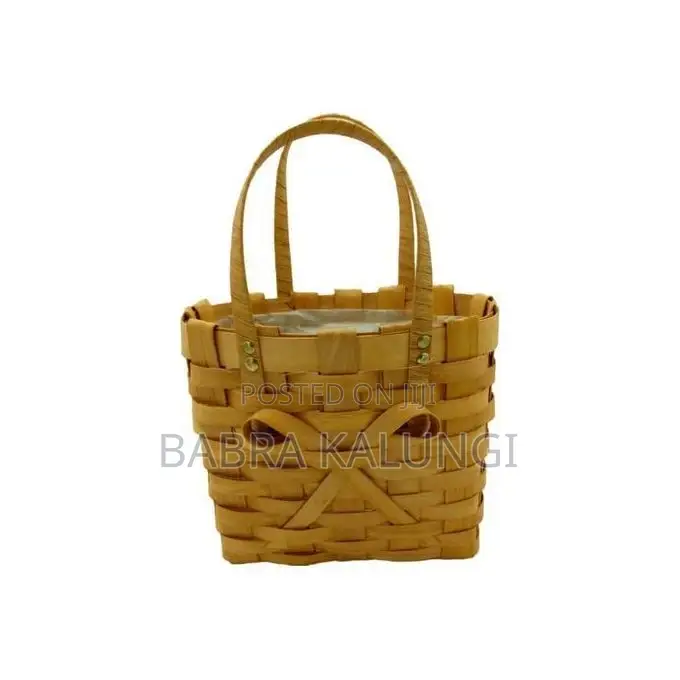 2 Piece Woven Flower Poppy Personal Picnic Basket,