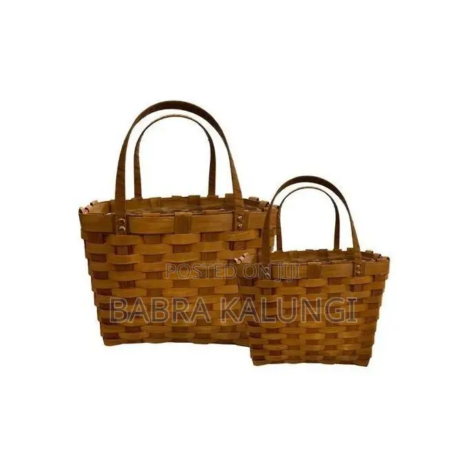 2 Piece Woven Flower Poppy Personal Picnic Basket,
