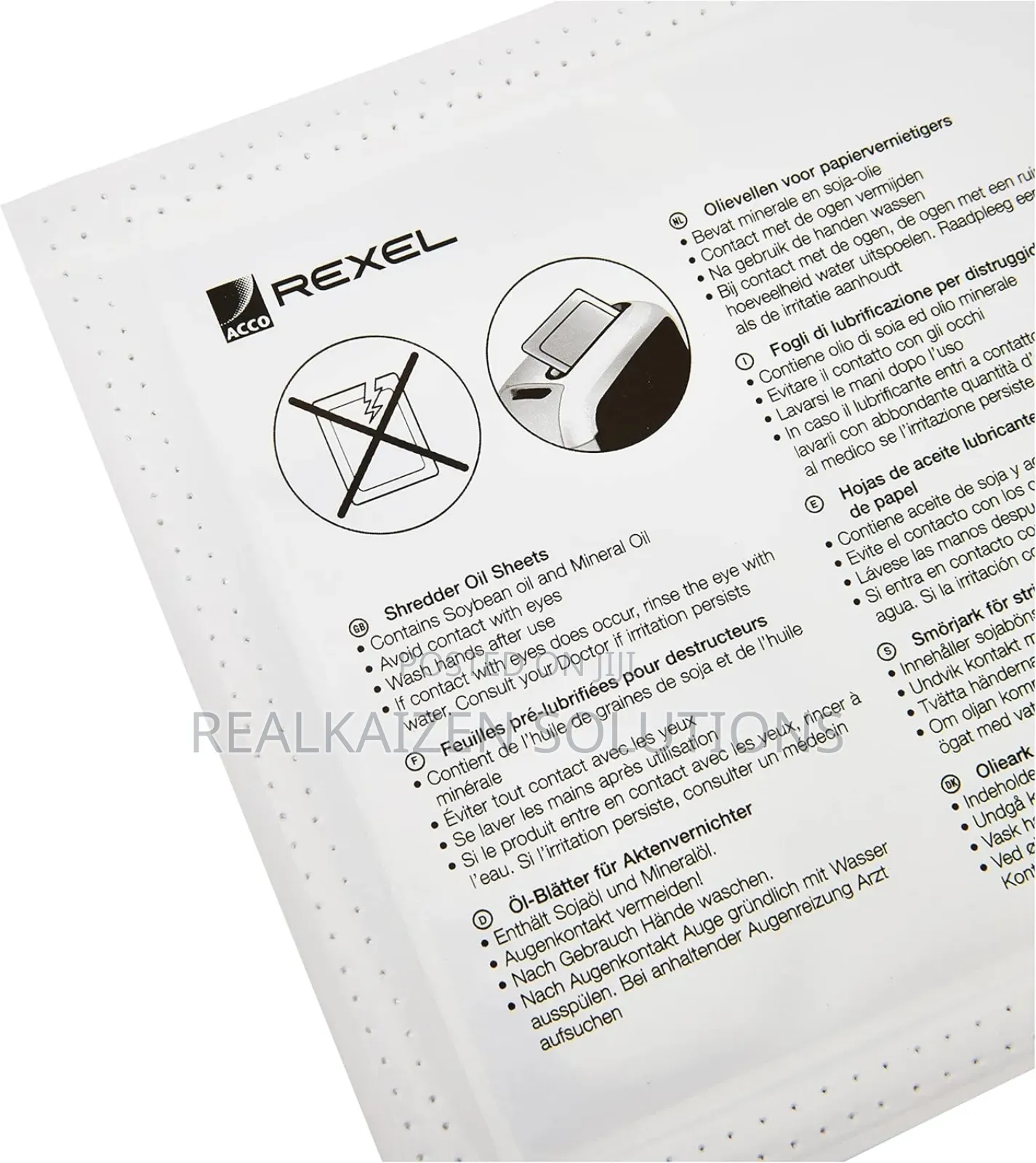 REXEL Paper Shredder Oil SHEETS | Pack of 12 A5 Size