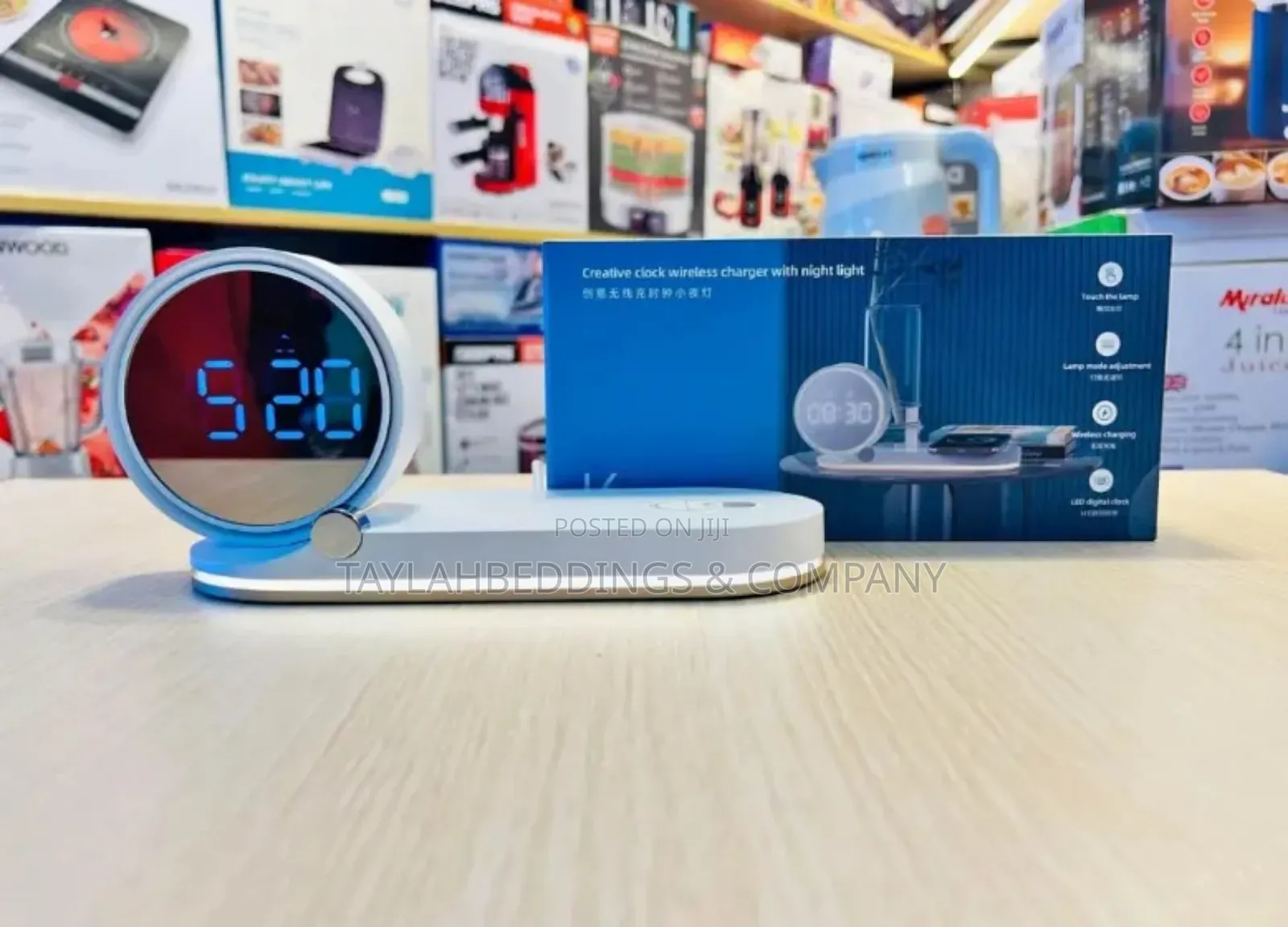 4in1 Wireless Charging Dock With Alarm Clock and Night Light