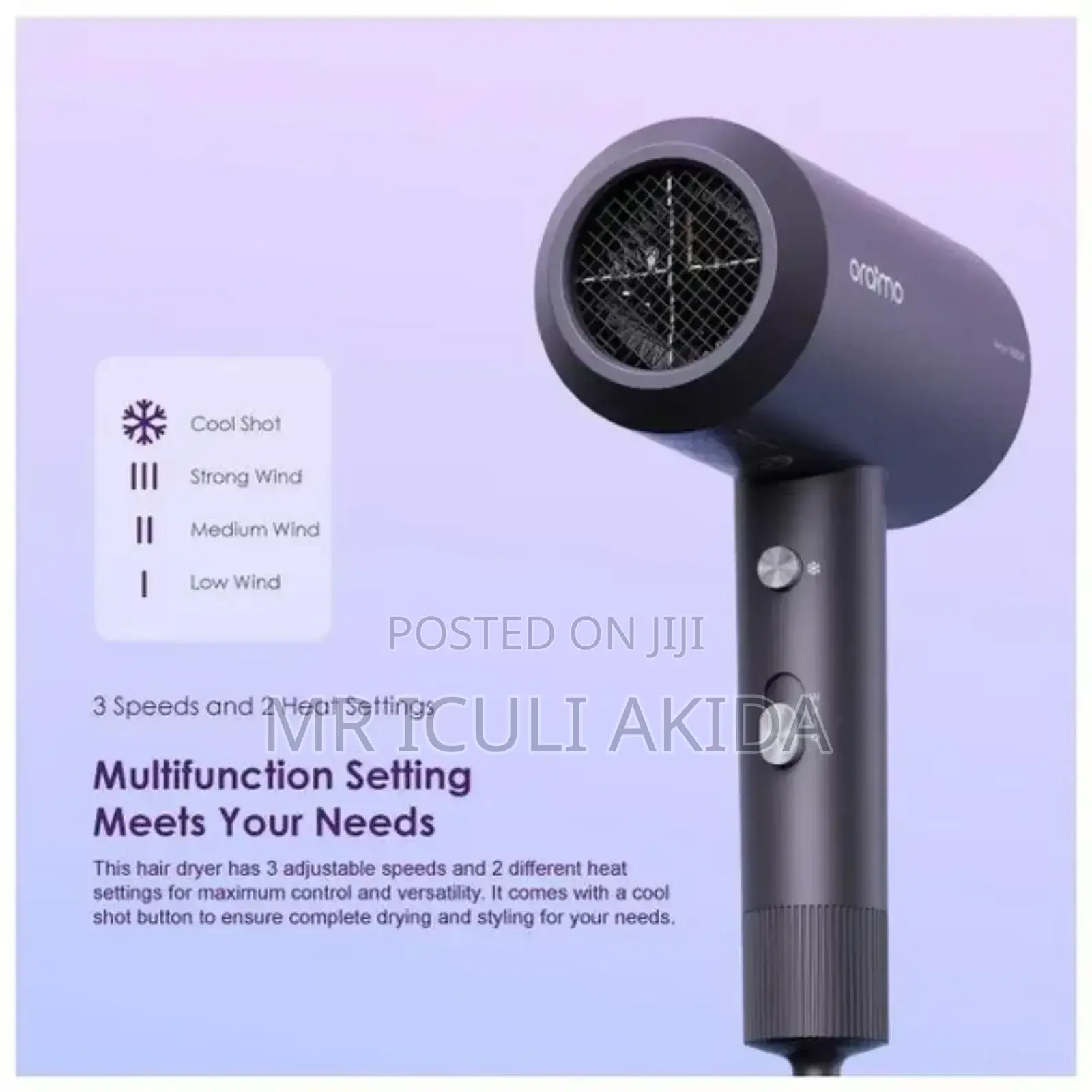 Oraimo Smart Hair Dryer 1800W Negative Smart Ion Hair Dryer