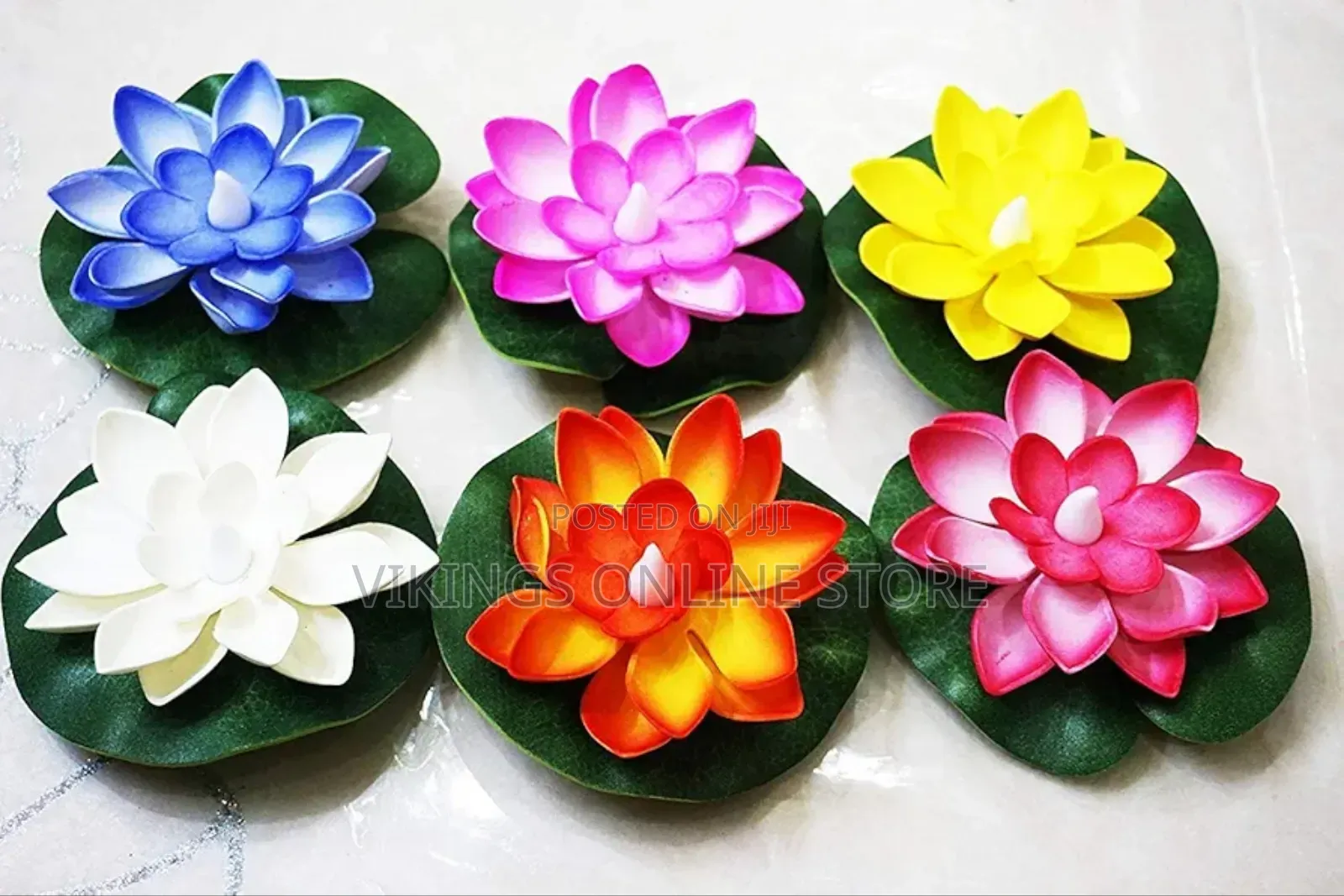 6pcs Lotus Plastic Water Floating Candles