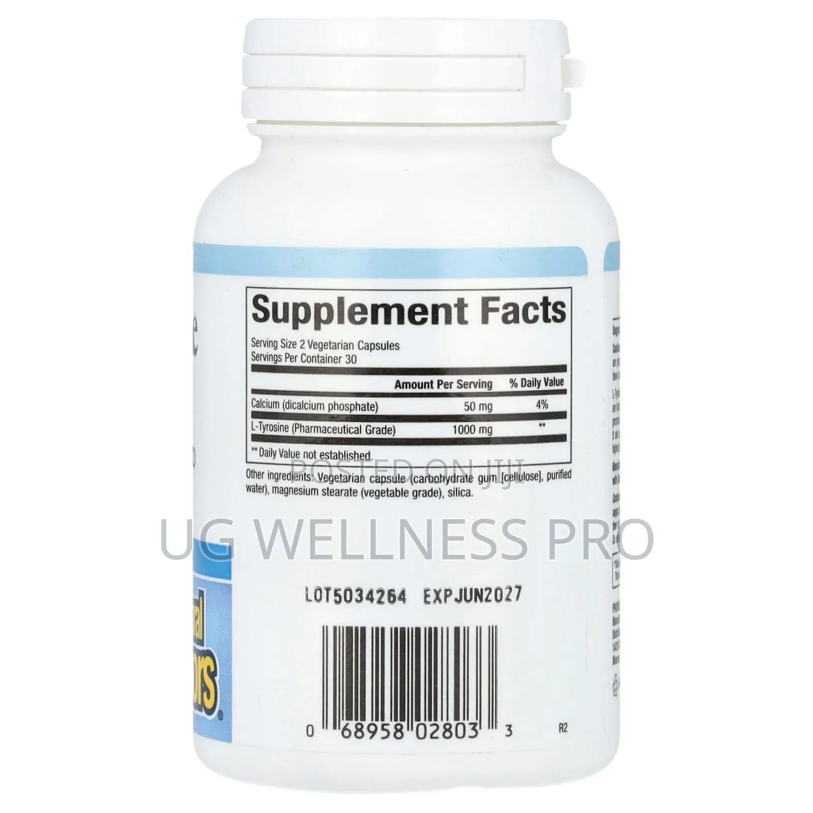 Natural Factors, L-Tyrosine, 1,000 Mg, 60 Vegetarian Capsu