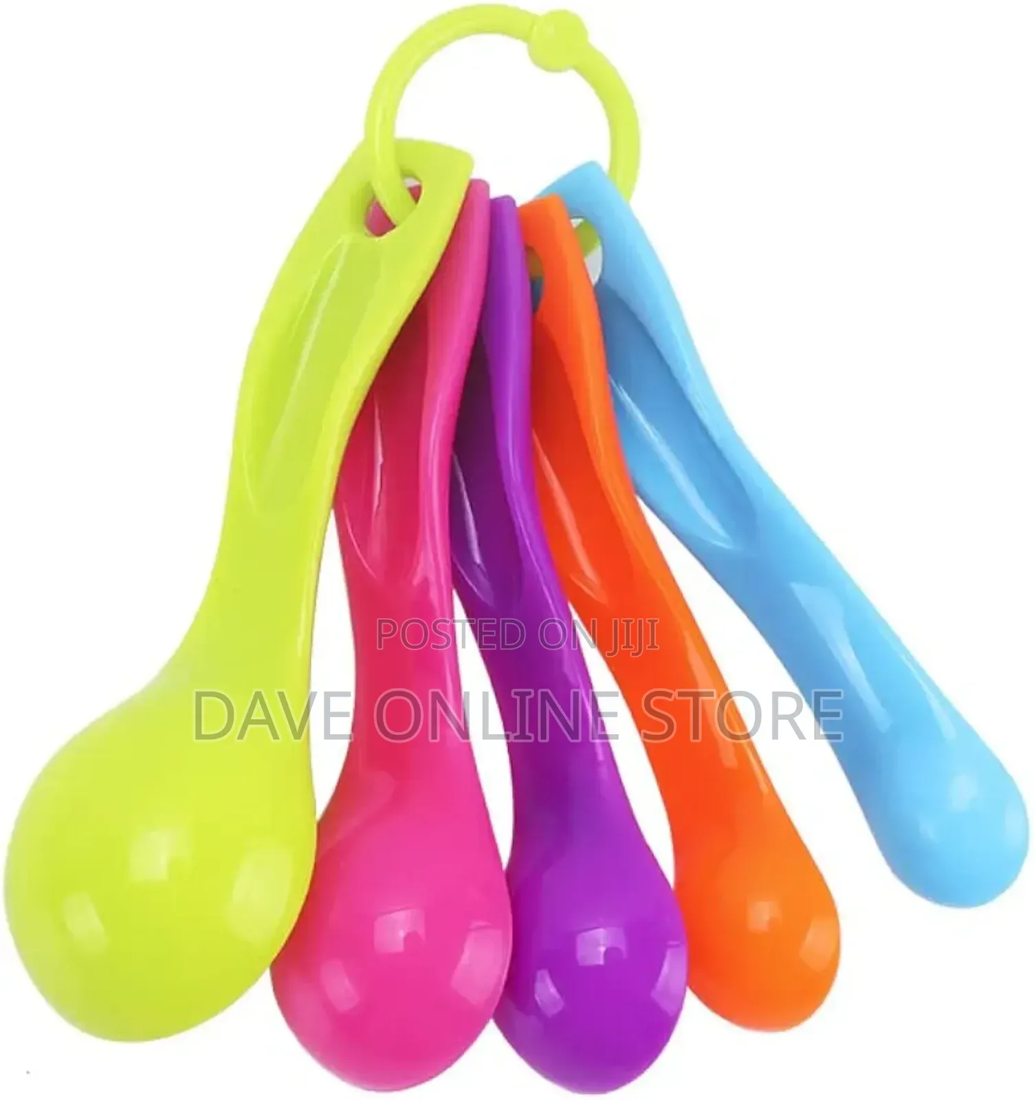 Set of 5 Plastic Measuring Colorful Measuring Cup Spoons