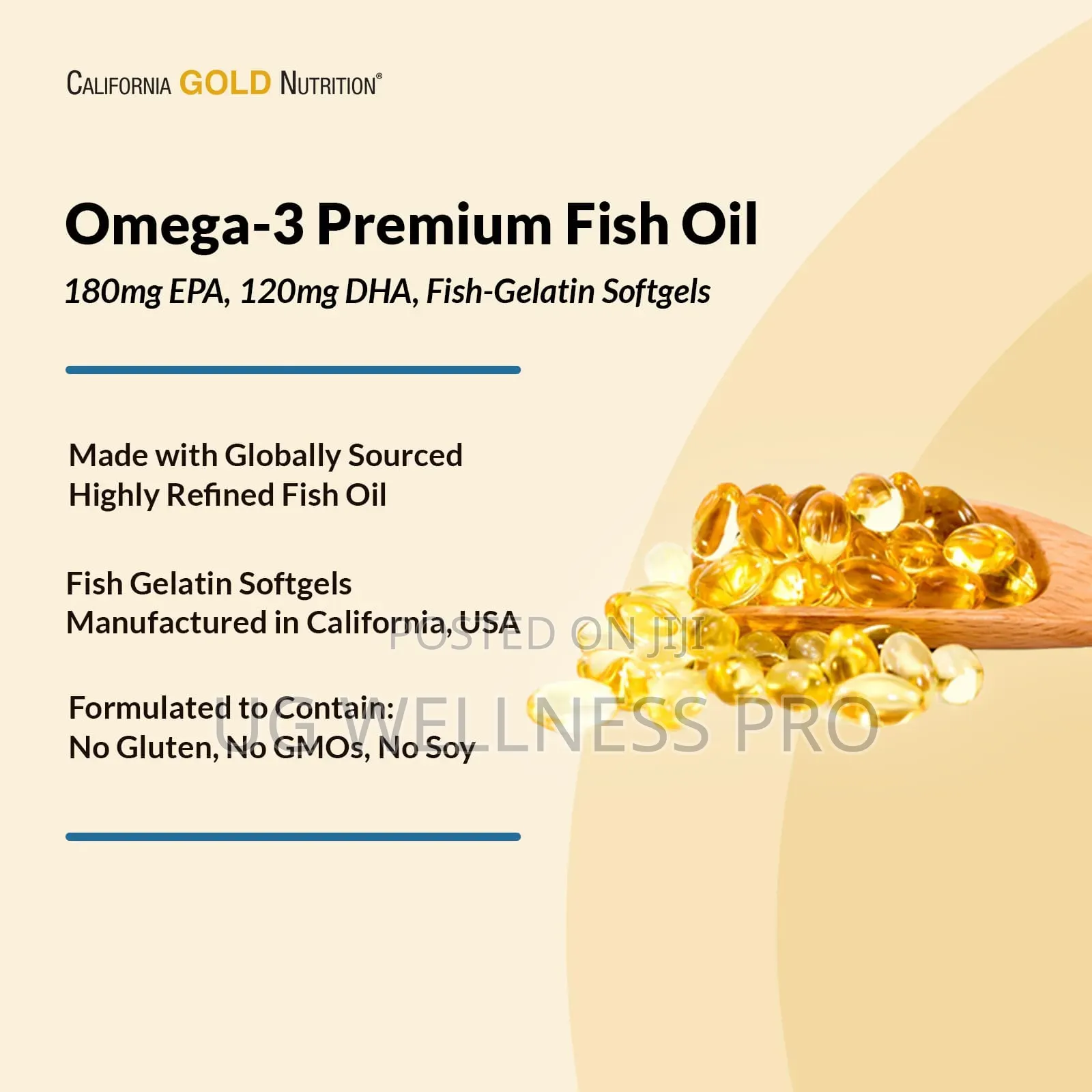 California Gold Nutrition, Omega-3 Premium Fish Oil, 100s