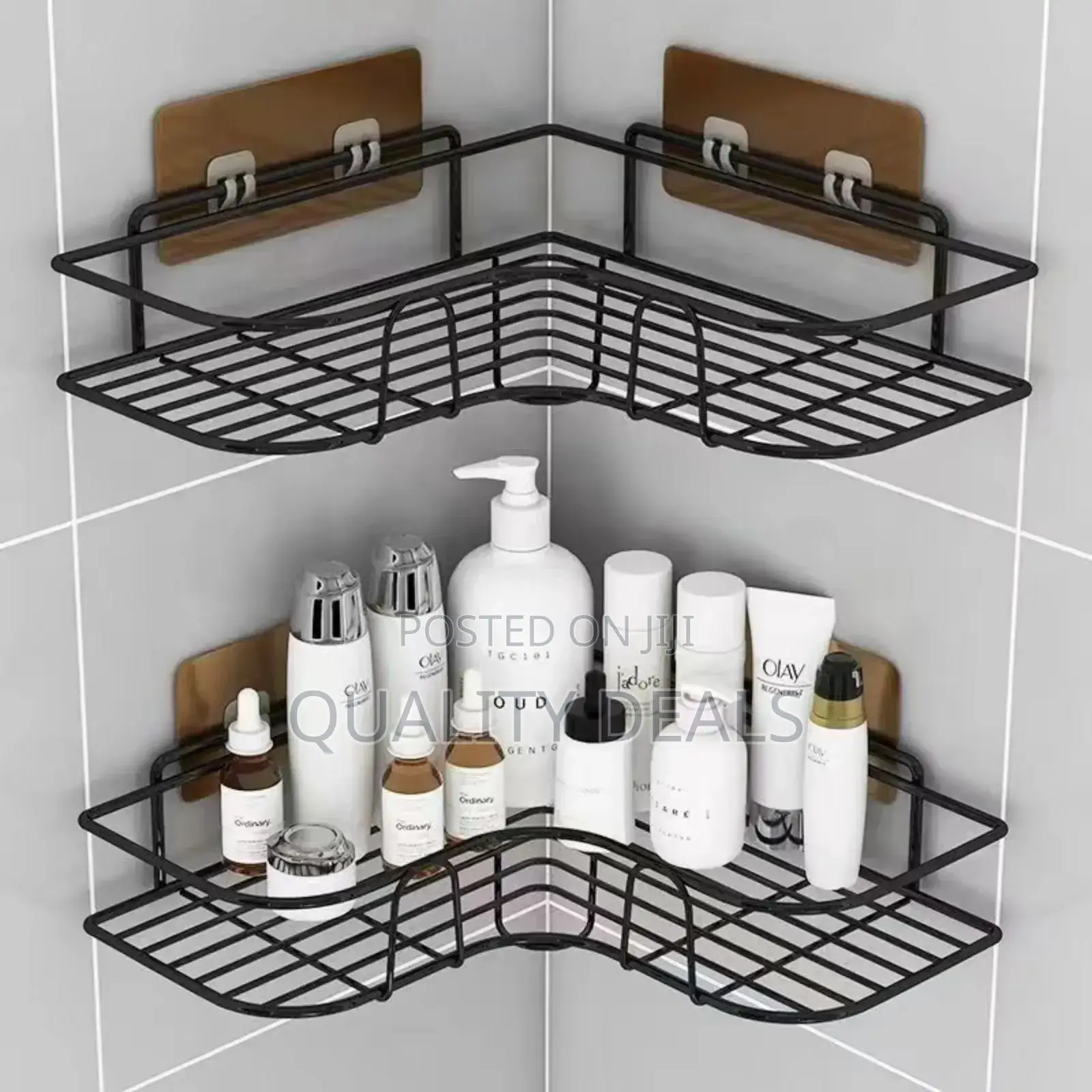 Double Layer Bathroom Kitchen Wall Mounted Racks