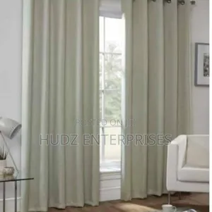 2 Curtains and 1net Plain Cream