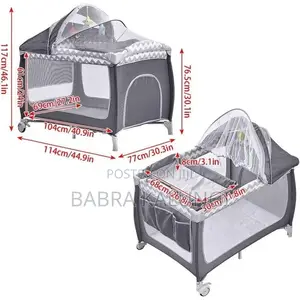 Travel Bed for Baby, Portable Baby Playpen With Entryway